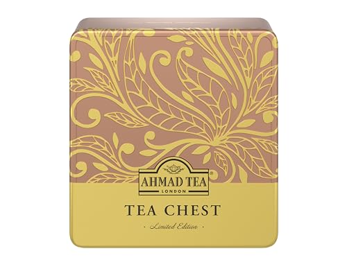 Ahmad Tea - Tea Chest - Geschenkdose mit Schwarz- und Grüntees - Earl Grey, English Tea No 1, English Breakfast, Grüner Tee - Einzeln verpackt und aromaversiegelt - 40 Teebeutel