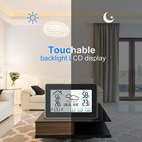 Hosome Yuanguo (2019 New Version) Wireless Weather Station with Outdoor Sensor, Outdoor Indoor Temperature Thermometer Gauge, Digital Thermo-hygrometer Humidity Monitor with Large LCD