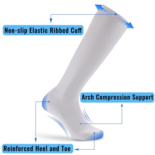 3 Pairs Over the Calf Socks for Men Women Cushioned Work Boot Socks Knee High Tube Socks4