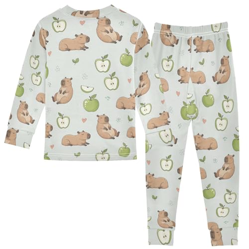 Pajama Sets Long Sleeve Cute Animals Hearts Soft Comfy Sleepwear 2 Piece PJS 3-8T3