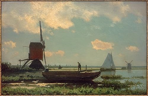 Tableau Polderlandschaft mur vide déco poster art mural chambre Weissenbruch 60x90