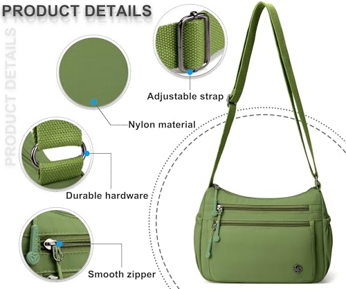 Image of Pealwel Casual Crossbody Bag with Anti Theft Pocket - Women Lightweight Water-Resistant Purse Bag