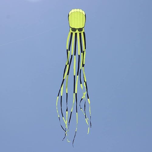 Miniatura 8 de Cometa inflable suave de pulpo fresco 3D de 32 pies con gafas de sol, cometa grande para adultos, deportes al aire libre, fácil vuelo (rojo)