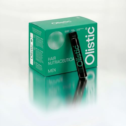 Olistic - MEN, Complemento Alimenticio Capilar Hombre, 28 Ampollas | Cuidado del Cabello, Vitaminas, Extractos Vegetales, Densidad Capilar, Fortalece la Raíz, Hombre +18, Vegano, Sin Gluten