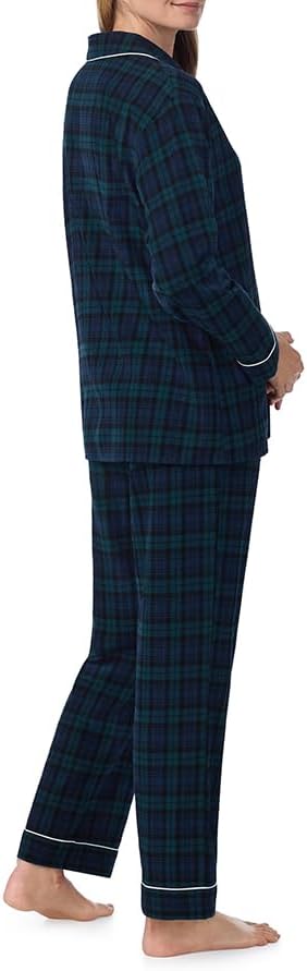 Lanz of Salzburg Sleepwear for Women Classic Notch Collar Long Sleeve Flannel Pajama Set - Image 2