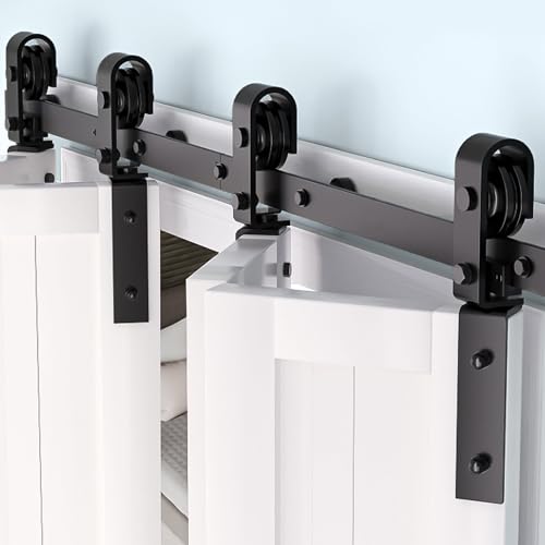 1 60'' 4 / Heavy Duty Bifold Barn Door Hardware Kit for 4 Doors 6 by EliteEdge - Used condition - CA$73.94