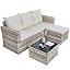 Brown Rattan + White Cushion