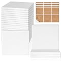 Ceramic Tiles for Crafts, GOH DODD 24 Pack Unglazed Blank Coasters with 24 Cork Backing for Painting, Alcohol Ink, Acrylic Pouring, Decoupage, Art Projects, DIY, Square, 4 Inch, White