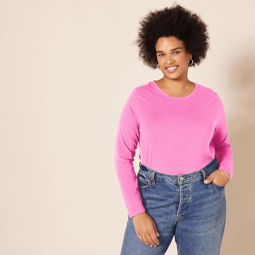 Image of Amazon Essentials Women's Regular-Fit Long-Sleeve Crewneck T-Shirt (Available in Plus Size)