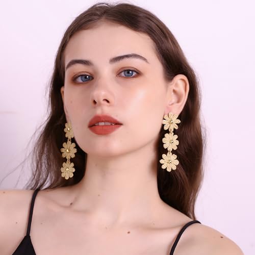 Raffia Daisy Flower Earrings, Raffia Straw Wrapped Daisy Drop Dangle Earrings Summer Tropical Beach Jewelry2