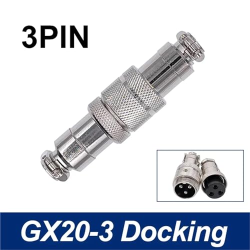 Conector GX20D de 20mm push-pull con acabado circular robusto de 3 pines macho-hembra 2