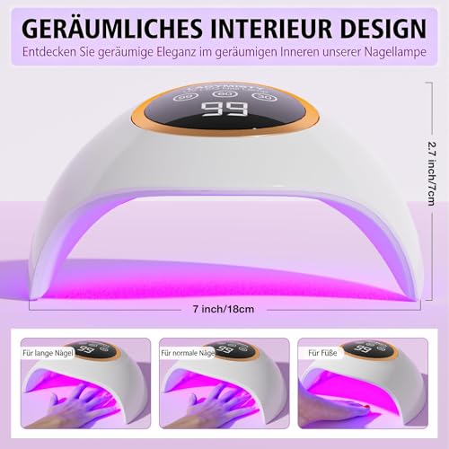 LadyMisty 72W UV Lampe Für Gelnägel, 2026 Neuauflage UV Lampe Nägel Für Gelnägel Mit 18 Leds, 3 Timer Nageltrockner, Lcd-Display… – Ansicht 5