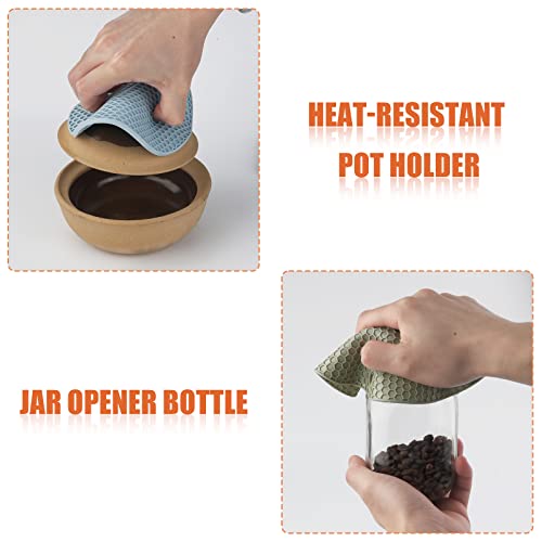 4Pcs Silicone Jar Opener Gripper Pad, 5.7 Inch 6.8 Inch Jar Gripper Pad Multi-Purpose Round Honeycomb Jar Opener For Weak Hands Seniors Elderly Kids (Grey, Blue, Green, Orange) #TOP2