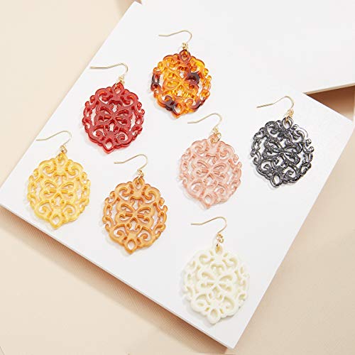 Zenzii Acrylic Resin Earrings For Women Girls Statement Geometric Modern Pattern Acetate Drop And Dangle Earrings Fashion Jewelry (Light Blue) #TOP4