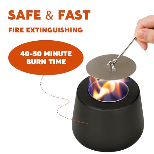 Zhongtou Ethanol Kamin Indoor Bioethanol Kamin Bio Ethanol Tischkamin Kaminofen Ethanolkamin Rauchfreier Tischfeuer mit Brennkammer Tisch Feuerstelle für Innenbereich Wohnzimmer (Schwarz) – Bild 5