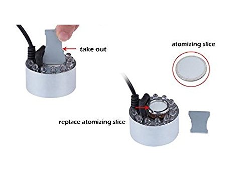 Soondar 12 Led Colorful Lights Mist Maker Fogger Replacement Mister, Water Fountain Pond Mist Diffuser + Power Adapter(110V-240V) + Replace Atomizing Slices #TOP7