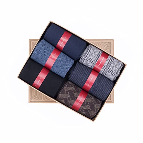 Bambooven Men’s Dress And Trouser Socks – Premium Bamboo, Odor Free And Breathable, Crew Socks (6 Pair + Gift Box) #TOP1