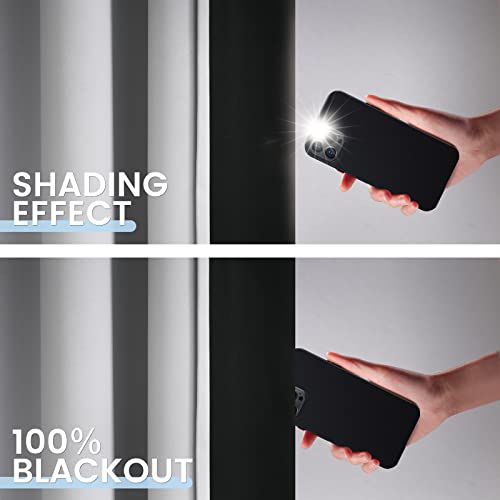 Image of SimpleHome White 100% Blackout Curtains Room Darkening Living Room 63 Inch