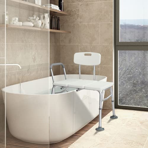 Winado Tub Transfer Bench For Bathtub With Backrest & Padded Armrest, Supports Up To 330 Lbs Aluminium Alloy Bath Chair Seat, White #TOP5