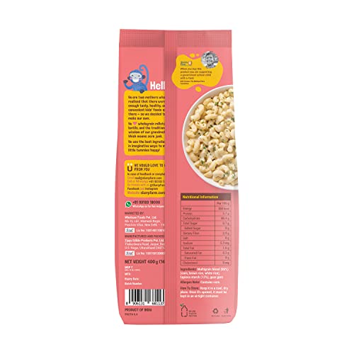 Image of Slurrp Farm No Maida Macaroni Pasta | Gluten Free & Multigrain | Healthy Pasta made with Brown Rice and Corn | 400g
