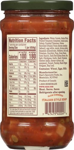 Image of Rao's Homemade Vegetable Minestrone Soup, 16oz, Real Vegetables, Traditional Italian Heat and Serve Soup (Pack of 6)