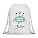 Kembilove Mochila Personalizada con Nombre Infantil – Mochilas Saco Personalizadas con el Nombre del Niño o Niña – Mochila Cuerdas Vuelta al Cole de Muñeco Antenas – Regalo Original Infantil