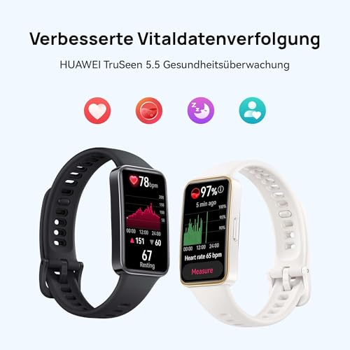 HUAWEI Band 9 Smartwatch, angenehmer, TruSleep 4.0, wissenschaftlich fundierte Schlafüberwachung, bis zu 14 Tage Akkulaufzeit, iOS & Android, Weiß, 30 Monate Garantie