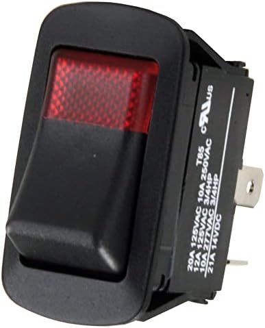 JR Products 13815 Lens 12V Lamp Water Resistant SPST On/Off Switch, Black/Red image 2