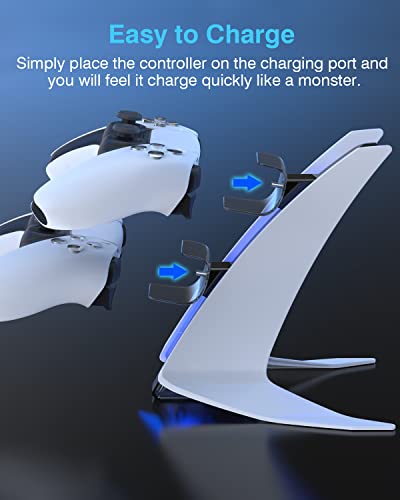 Image of Dobe PS5 Charging Station - Fast Dual /Sense Charger for PS5 Wireless Controller with Type-C Cable