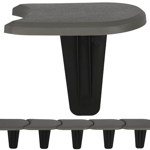 KOTARBAU® Rasenkante - Beeteinfassung - 3,8 m - Beetumrandung - Wurzelsperre - Gartenzaun - Palisaden Kunststoff - Grau - 32 Stück im Set