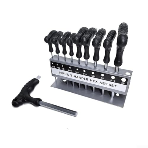 Image of for torx Star L-Handle Wrench Set 10pcs Color Coded for torx(inch blue) | Metric sizes H2-H10, red handle, non-slip rubber grip, chrome vanadium steel, home maintenance