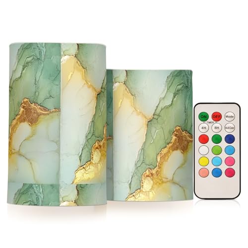 Bougies piliers à piles télécommandées GuoChe effet marbré pour décoration maison