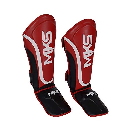Caneleira de Muay Thai e Kickboxing MKS Prospect Vermelho/Preto (G)