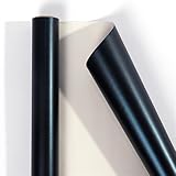 GIBZ Schimmerndes Geschenkpapier Metallisch Rolle für Valentinstag Weihnachten Geburtstag Hochzeit Babyparty Schwarz 43 x 300 cm