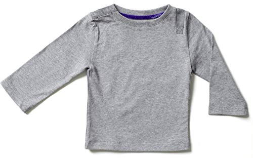 T-shirt manches longues bébé smoob loga gris, le haut en coton idéal pour jouer et faire la sieste