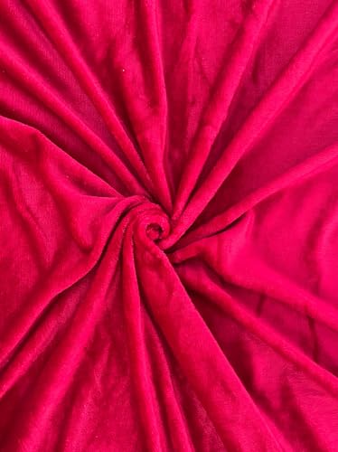 Image of Sands Luxurious Bedsheets for Winter, King Size Fitted Warm Double Bedsheet, 72 x 78 x 10 inches, with 2 Pillow Covers (Red)