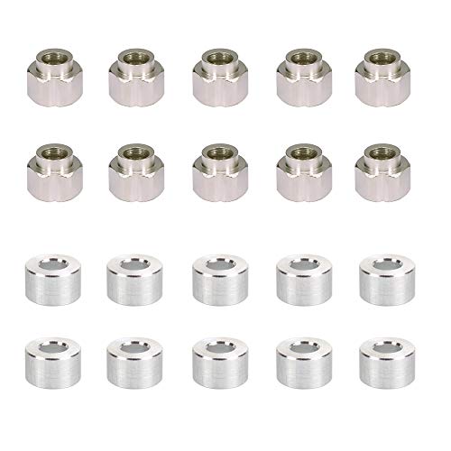 Befenybay 10PCS Hexagonal Eccentric Column, 10PCS Round Column, Height 6mm Inner Hole 5mm for V Wheel 3D Printer Parts (Eccentric Column 6mm Height)