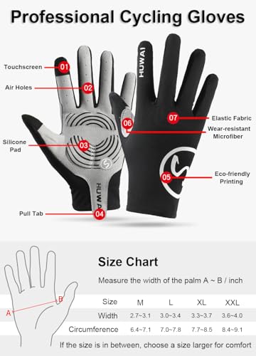 SUJAYU Guantes de Ciclismo de Dedo Completo Acolchados Guantes MTB Transpirables para Hombre y Mujer miniatura 6