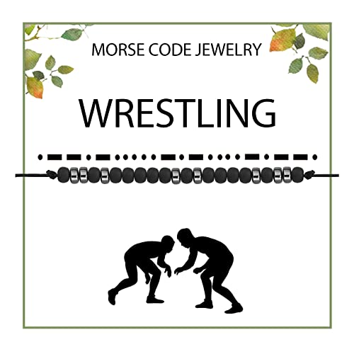 WSNANG Wrestler Gift Wrestling Morse Code Bracelet Wrestling Mom Gift Wrestling Coach Gift Wrestling Team Gifts