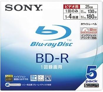 Amazon.co.jp: SONY 日本製 ビデオ用BD-R 追記型 片面1層25GB 4