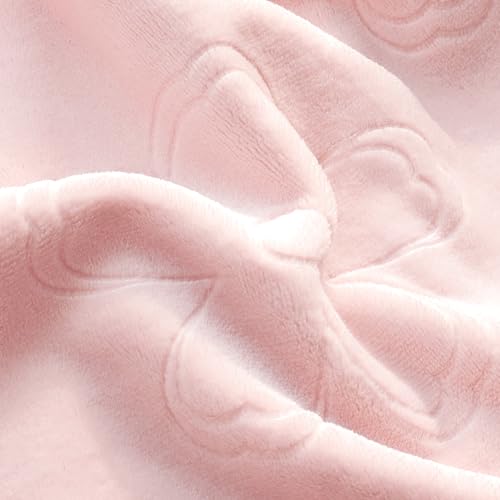 Image of BORITAR Baby Blanket for Girls Ultra Soft Cozy Fleece Baby Blankets, Warm and Lightweight Toddler Blanket with Elegant Floral Printed for Bed Stroller Crib Travel, 30x40 Inch, Pink