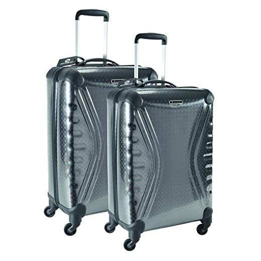 SAVEBAG Set de 2 valises a 4 roues CARBOSITE - Gris anthracite