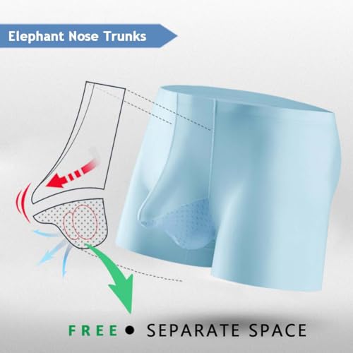 Men's Bulge Enhancing Trunks Quick Dry Boxer Briefs Elephant Nose Underwear with Separate Pouch2