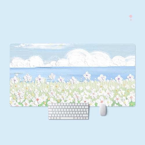 デスクマット マウス対応 撥水 防汚 断熱 テーブルクロス 両面PUレザー テーブルマット デスクパッド マウスパッド 画像02 厚さ2mm ノートパソコン用 オフィス 1400x700mm 家庭用 事務用