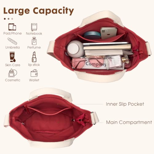 Image of Lily queen Women Canvas Tote Handbags Casual Shoulder Work Bag Crossbody