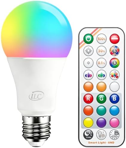 iLC E27 Colour Changing Light Bulbs 12W (120W Equivalent) Remote Control