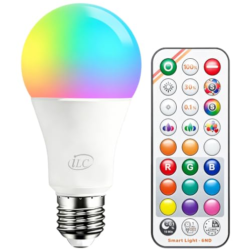 ILC Glühbirne E27 mit Fernbedienung,12W (Entspricht 120 W) Farbwechsel CCT