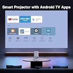 Appliques de construction Focus électrique 1080P Mini Projecteur avec WiFi 6 et Bluetooth, Projecteur d'extérieur portable avec Keystone automatique, projecteur de film de rotation à 270° Compatible avec HDMI, USB, Téléphone intelligent