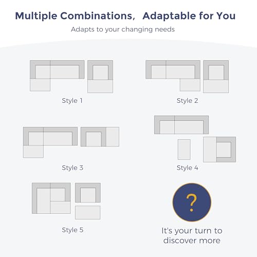 Image of MAXYOYO Sectional Sofa Couch and Chaise Lounge, L Shaped Modern Cloud Couch with Ottoman, Comfy Sofa with Layered Cushion, Tufted Upholstered Sleeper Chair for Living Room, No Assembly Required