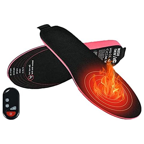 Wireless Heated Insoles Foot Warmers Rechargeable Heated Shoes Insoles Remote Controlled 3 Heat Level Up to 9 Hours of Heat black-35-40 Cover
